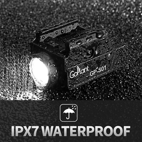 1350 Lumens Compact Weapon Light Flashlight, Only LED Light Without Laser Aircraft Grade Aluminum Subcompact Pistol Light, Adjustable Rail-Mounted Handgun Light, Type-C Rechargeable (GP-S01) in Kuwait