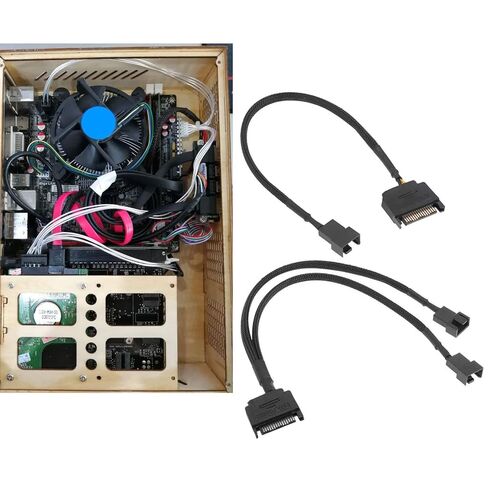 SATA 15 Pin to 1/2 Cooling Fan Interface 3 Pin/4 Pin Laptop Motherboard CPU Fan Extension Cable Adapter Cable Connectors in Kuwait