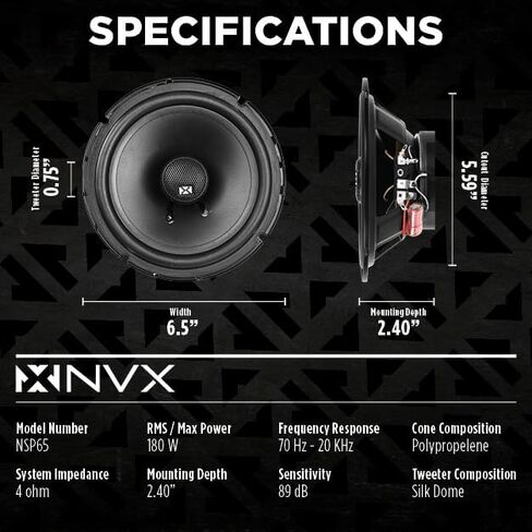 NVX Rear Door Factory Speaker Upgrade Kit for Chevy Tahoe 2007-2014 in Kuwait