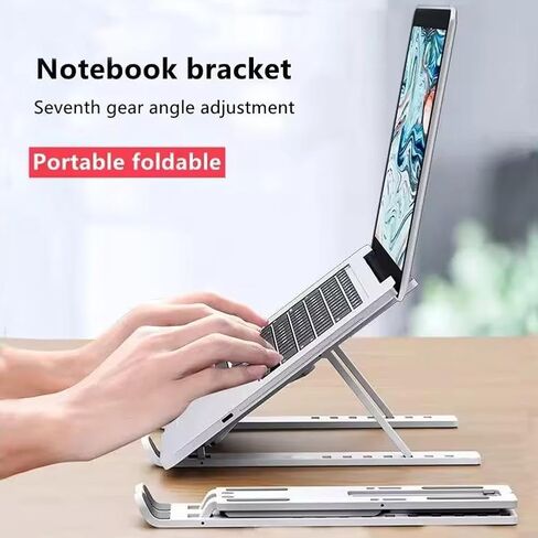 Foldable Tablet Stand, Non-Slip 6-Level Adjustable Laptop Stand Compatible with All Computers and Laptops, (Pink) in Kuwait