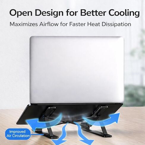 Foldable Tablet Stand, Non-Slip 6-Level Adjustable Laptop Stand Compatible with All Computers and Laptops, (Pink) in Kuwait