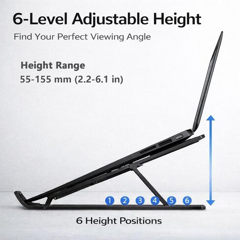 Foldable Tablet Stand, Non-Slip 6-Level Adjustable Laptop Stand Compatible with All Computers and Laptops, (Pink) in Kuwait