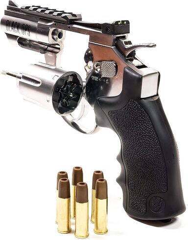 Black Ops Exterminator 2.5 Inch BB Gun Revolver, Air Gun, Guns for Adults, CO2 Pistol, .177 Caliber Pellets & BB Pistols, Full Metal, 12g Cartridges, 350 FPS, Chrome Finish in Kuwait