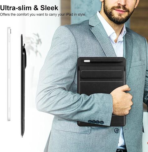 Tablet Sleeve Case For iPad Pro 11" For Air 5th/4th Generation 10.9", Slim Fit Leather Protective Cover Carrying Bag, For .9"/10.2", For .5"(Black) in Kuwait