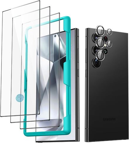 ESR 3+1 Pack for Samsung Galaxy S24 Ultra Screen Protector, Align Frame in Kuwait