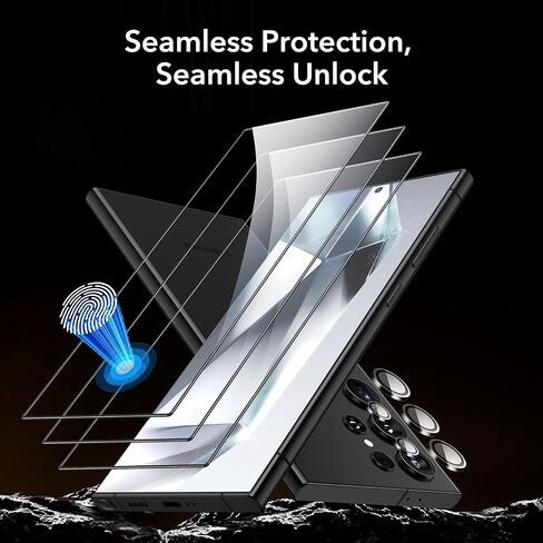 ESR 3+1 Pack for Samsung Galaxy S24 Ultra Screen Protector, Align Frame in Kuwait