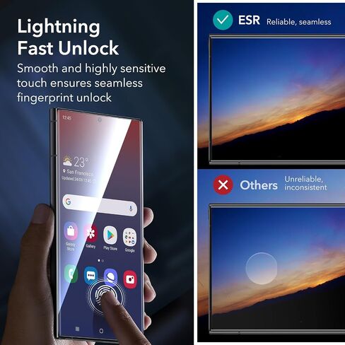 ESR 3+1 Pack for Samsung Galaxy S24 Ultra Screen Protector, Align Frame in Kuwait