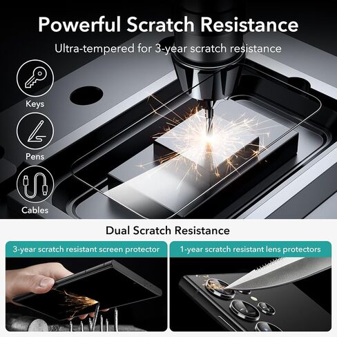 ESR 3+1 Pack for Samsung Galaxy S24 Ultra Screen Protector, Align Frame in Kuwait