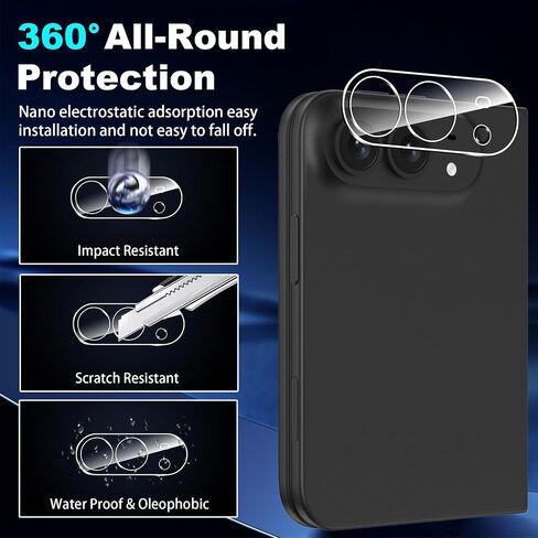 [6 in 1] for 18 Ultra Screen Protector, (2+2+2) Inner Screen Flexible Film + Tempered Glass Back Screen Protector + Camera Lens Protector,HD,Anti-Scratch,Bubble Free in Kuwait