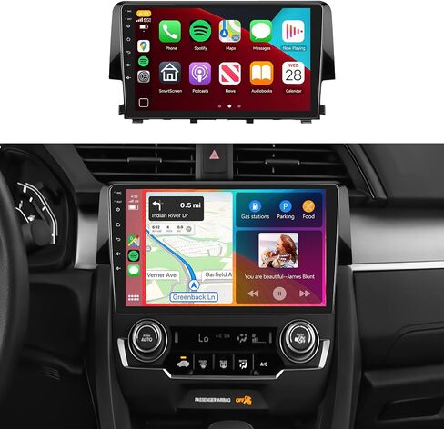 8Core 6GB+128GB Android 15 for Honda Civic 2016-2020 Radio,5.0 Bluetooth Car Stereo with Wireless Carplay,5Ghz WiFi,DSP 46EQ,Android Auto,9inch 1280x720 IPS Touch Screen,Backup Camera,63UIs,GPS,FM in Kuwait