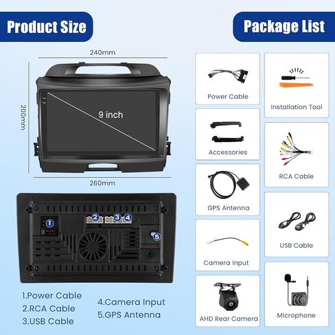 [4G+64G] Android Car Radio for Kia Sportage 2010-2016 CarPlay Android Auto in Kuwait