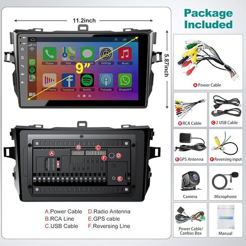 Android 15 Car Radio Stereo for Toyota Corolla 2009 2010 2011 2012 2013 in Kuwait