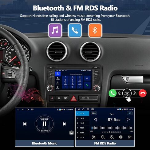 4G+64G Car Radio for Audi A3 2003-2012 with Wireless CarPlay Android Auto in Kuwait