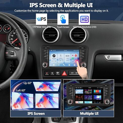 4G+64G Car Radio for Audi A3 2003-2012 with Wireless CarPlay Android Auto in Kuwait