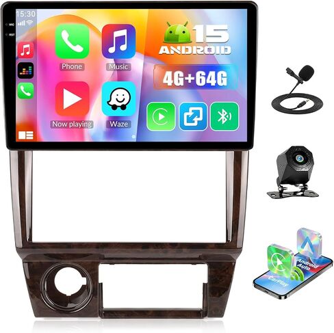 [4G+64G] Car Radio for Toyota Camry 1996-2001/MARK 1997-2002 with Wireless CarPlay Android Auto,9" Touchscreen Android 15 Car Stereo with Mirror Link 5GWiFi/GPS,Bluetooth,FM/RDS SWC EQ+Backup Camera in Kuwait