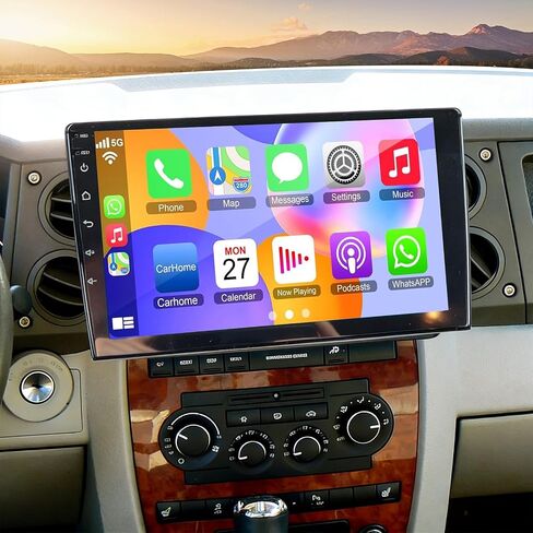 Double Din Car Stereo Radio for Jeep Commander 2008-2011 with Wireless CarPlay & Android Auto, 10'' Touchscreen Car Radio Surpports WiFi GPS Bluetooth Mirror Link Backup Camera MIC in Kuwait