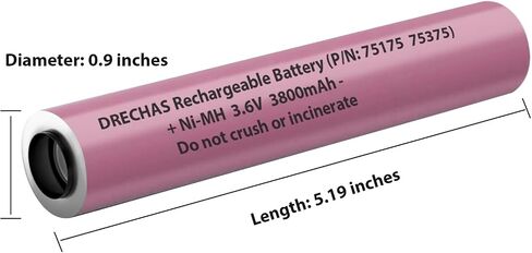 for Streamlight Battery 75175 (3800mAh), 3.6V Ni-MH Batteries for Streamlight Stinger Parts XT, DS, LED HP, 75375 75300 75500 75810 76000 76300 PolyStinger, Pelican M9 Flashlight, 1 Pack in Kuwait