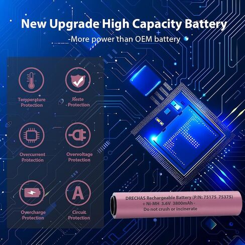 for Streamlight Battery 75175 (3800mAh), 3.6V Ni-MH Batteries for Streamlight Stinger Parts XT, DS, LED HP, 75375 75300 75500 75810 76000 76300 PolyStinger, Pelican M9 Flashlight, 1 Pack in Kuwait