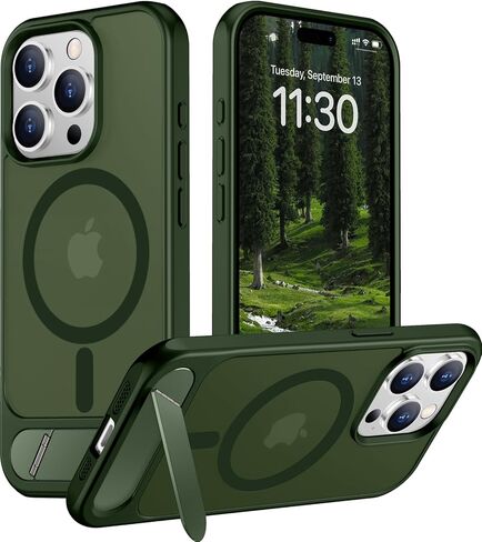 Temdan Magnetic Compatible with iPhone 16 Pro Max Case, [Built-in Invisible Kickstand][Compatible with MagSafe] [Military Grade Shockproof] Slim Translucent Matte Phone Case for iPhone 16 Pro Max 6.9" in Kuwait
