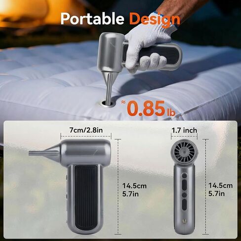 Electric Air Duster-130000RPM Super Power Cordless Air Duster, Rechargeable Brushless Motor Durable Blower, 3-Gear Adjustable Dust Blower for Computer, Keyboard, Outdoor, House and Car in Kuwait