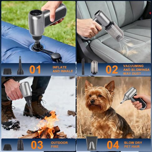 Electric Air Duster-130000RPM Super Power Cordless Air Duster, Rechargeable Brushless Motor Durable Blower, 3-Gear Adjustable Dust Blower for Computer, Keyboard, Outdoor, House and Car in Kuwait