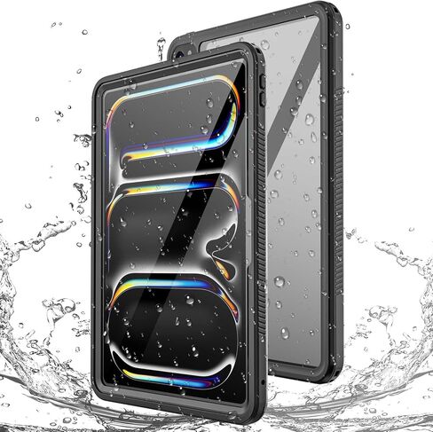 Miimall Waterproof for iPad Pro 13 inch Case Screen Protector, Clear Back 360 Full-Body, Shockproof Dust/Snow Proof Phone Bumper Cover iPad Pro 13 inch M4 Case IP68 Water Proof Black Border in Kuwait