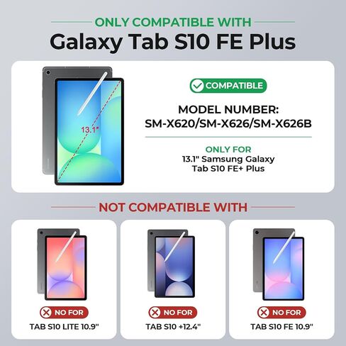 Laudtec Keyboard Case for Samsung Galaxy Tab S10 FE+ Plus 5g 13.1" 2025, Official 1:1 S Pen Holder,Floating Cantilever Stand,Dex Mode, 7-Color Backlit, Multi-Touch Trackpad LCD Power Display，Gray in Kuwait