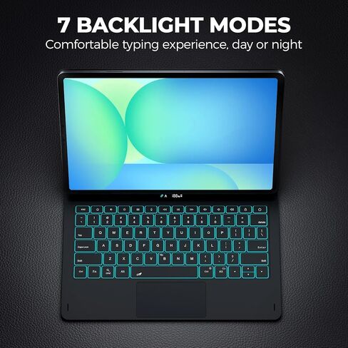 Laudtec Keyboard Case for Samsung Galaxy Tab S10 FE+ Plus 5g 13.1" 2025, Official 1:1 S Pen Holder,Floating Cantilever Stand,Dex Mode, 7-Color Backlit, Multi-Touch Trackpad LCD Power Display，Gray in Kuwait