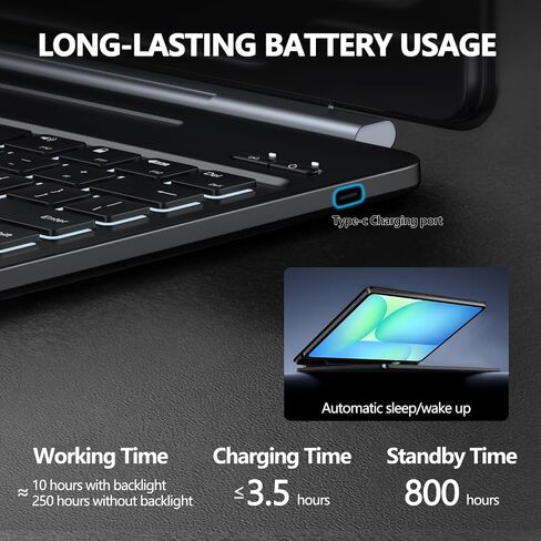 ORDA Keyboard Case for Samsung Galaxy Tab S10 FE Plus 13.1" Case with Keyboard Lightweight Magnetic Floating Cantilever Stand Precise Multi-Touch Trackpad Backlight S Pen Holder AI Keys in Kuwait