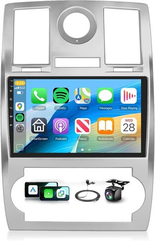 2+64G Car Radio Stereo for Chrysler 300 300C 2004-2011 with Wireless Carplay/Android Auto,Android Car Stereo 9“ Touch Screen GPS Navigation DSP 5G WiFi Bluetooth FM/RDS Mirror Link SWC+Backup Camera in Kuwait