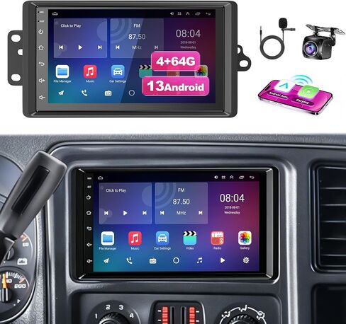 7 inch Car Radio for Cadillac Escalade 03-06,for Chevrolet Avalanche 03-06,Colorado 03-12,Express 03-07 IPS Android 13 Stereo with Wireless CarPlay Android Auto, 4+64G GPS Bluetooth Backup Camera SWC in Kuwait