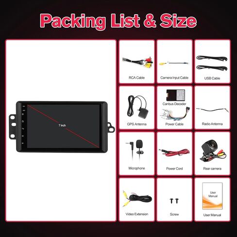 7 inch Car Radio for Cadillac Escalade 03-06,for Chevrolet Avalanche 03-06,Colorado 03-12,Express 03-07 IPS Android 13 Stereo with Wireless CarPlay Android Auto, 4+64G GPS Bluetooth Backup Camera SWC in Kuwait