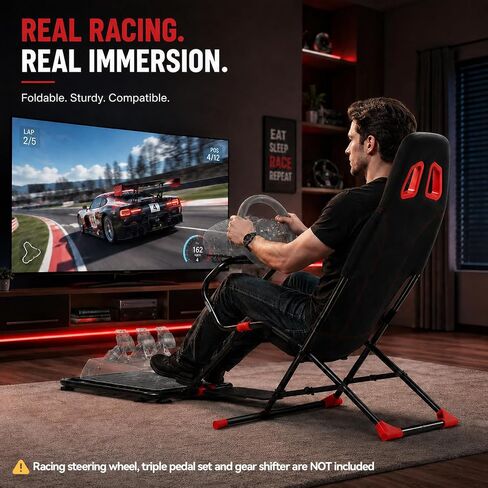 Foldable Racing Simulator Cockpit, Sim Racing Cockpit with Seat in Kuwait