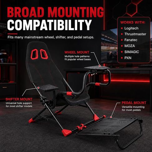 Foldable Racing Simulator Cockpit, Sim Racing Cockpit with Seat in Kuwait