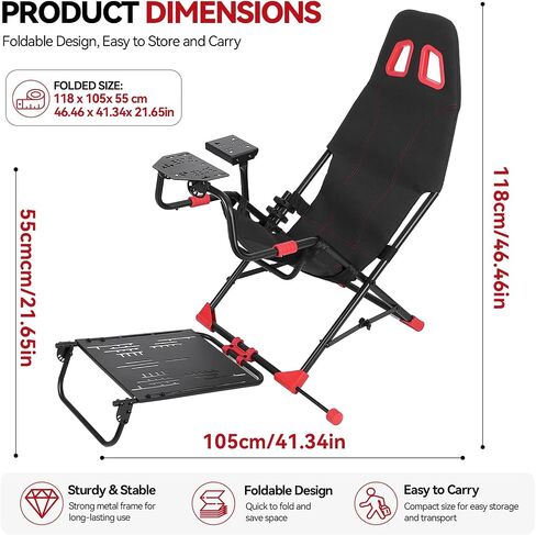 Foldable Racing Simulator Cockpit, Sim Racing Cockpit with Seat in Kuwait