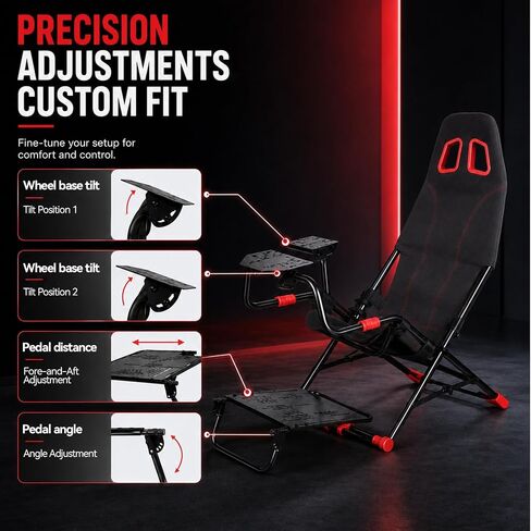 Foldable Racing Simulator Cockpit, Sim Racing Cockpit with Seat in Kuwait