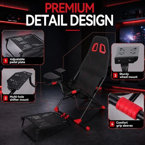 Foldable Racing Simulator Cockpit, Sim Racing Cockpit with Seat in Kuwait