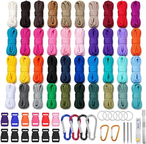 40 Colors Paracord Cord Multifunction Paracord Rope, Paracord Bracelets kit with 29 Accessories, Multifunction Nylon Ropes for DIY Lanyards, Keychains, and Dog Collars in Kuwait
