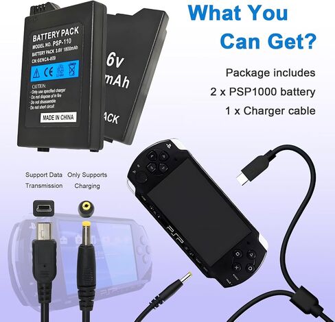 Battery Pack for Sony PSP 1001 1000 PSP1000 3.6V with Charger Cable in Kuwait