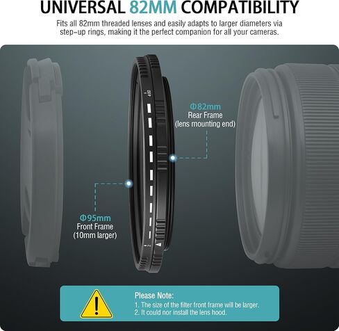 82mm Variable ND Lens Filter ND2-ND400 (1-9 Stops) in Kuwait