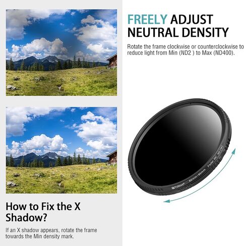 82mm Variable ND Lens Filter ND2-ND400 (1-9 Stops) in Kuwait