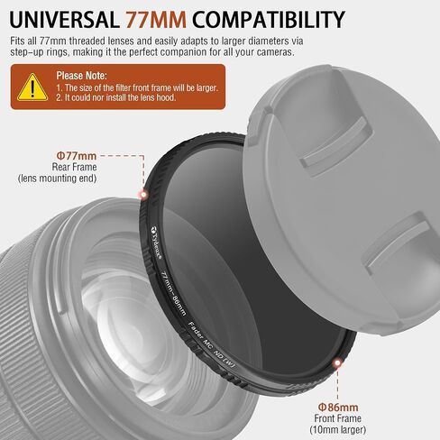 77mm Variable ND Lens Filter ND2-ND400 (1-9 Stops) in Kuwait