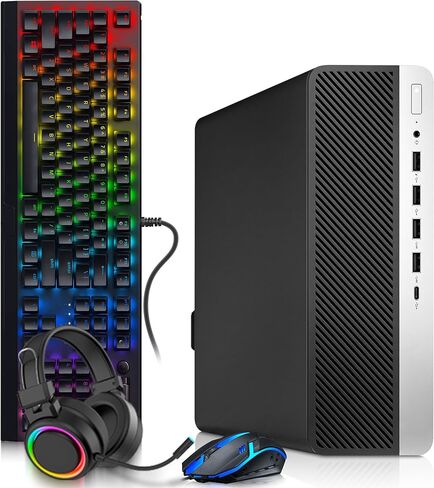 BTO G5 SFF Desktop Computer, Intel Core i5-9500 9th Gen Processor, GTX 1050 Ti 4GB, 32GB DDR4 RAM, 1TB SSD, Built-in Wi-Fi, RGB Keyboard, Mouse & Speakers,Windows 11 Pro, Gaming PC (Renewed) in Kuwait