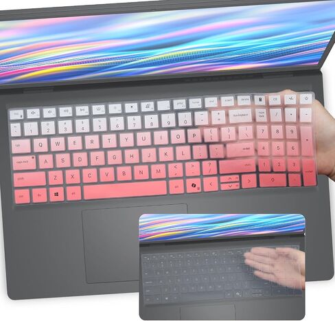 2 PCS Keyboard Cover for 2026 2025 New Dell 16 Plus DB16250 DB16251 DB16255, Dell 15 Laptop DC15250 DC15255, Dell 16 Laptop DC16250 DC16251 & inspiron 16 5640 5645 Series Keyboard Skin-OPink+Clear in Kuwait