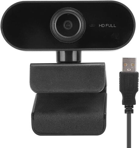 1080P USB Webcam, HD Computer Camera with Microphone and 360 Degree Rotation, for Video Conferencing Online Teaching and Desktop Laptop PC (Black) in Kuwait