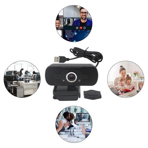 1080p Full HD Camera with 75 Degree Viewing Angle, Laptop Mac Desktop Camera for Video Calls, Plug-and-Play Video Calls, Built-in Microphone in Kuwait