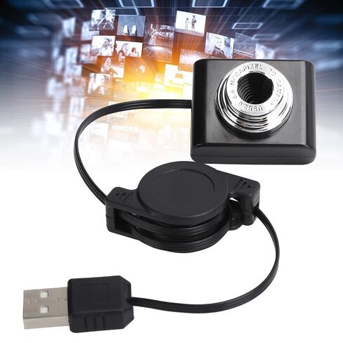 Webcam, USB2.0 Camera with Retractable Cable, 640 x 480 Resolution, Plug and Play, for XP/sp1/7/2000/2003/Vista Compatible in Kuwait