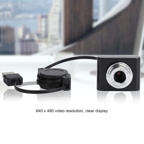 Webcam, USB2.0 Camera with Retractable Cable, 640 x 480 Resolution, Plug and Play, for XP/sp1/7/2000/2003/Vista Compatible in Kuwait