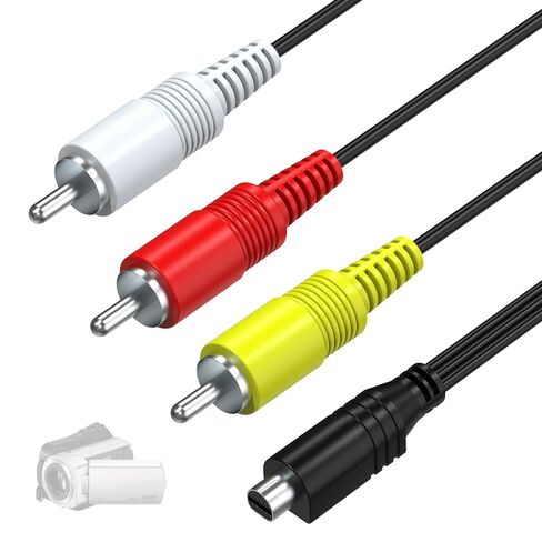 Replacement AV Cable for Sony Handycam, VMC-15FS 10pin A/V Audio Video Cable Cord for DCR-SR40/SR42/SR45/SR60, DCR-HC20/HC96, HDR-CX7, HDR-FX7, DCR-DVD301 Camcorder and More, 3.9FT in Kuwait