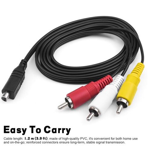 Replacement AV Cable for Sony Handycam, VMC-15FS 10pin A/V Audio Video Cable Cord for DCR-SR40/SR42/SR45/SR60, DCR-HC20/HC96, HDR-CX7, HDR-FX7, DCR-DVD301 Camcorder and More, 3.9FT in Kuwait